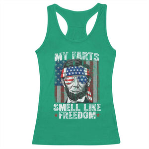Funny Abe Lincoln 4th Of July Racerback Tank Top My Farts Smell Like Freedom American Flag TS10 Irish Green Print Your Wear