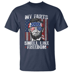 Funny Abe Lincoln 4th Of July T Shirt My Farts Smell Like Freedom American Flag TS10 Navy Print Your Wear