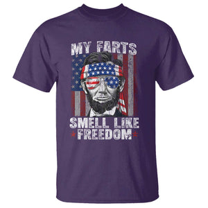 Funny Abe Lincoln 4th Of July T Shirt My Farts Smell Like Freedom American Flag TS10 Purple Print Your Wear