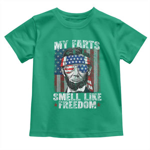 Funny Abe Lincoln 4th Of July Toddler T Shirt My Farts Smell Like Freedom American Flag TS10 Irish Green Print Your Wear