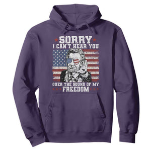 Funny Abraham Lincoln 4th Of July Hoodie Sorry Cant Hear You Sound Of My Freedom American Flag TS10 S Purple Print Your Wear