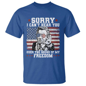 Funny Abraham Lincoln 4th Of July T Shirt Sorry Cant Hear You Sound Of My Freedom American Flag TS10 Royal Blue Print Your Wear
