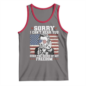 Funny Abraham Lincoln 4th Of July Tank Top Sorry Cant Hear You Sound Of My Freedom American Flag TS10 Deep Heather Red Print Your Wear