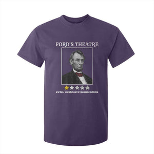 Funny Abraham Lincoln Ford's Theatre T Shirt For Kid 4th of July History Awful Would Not Recommend TS10 Purple Print Your Wear