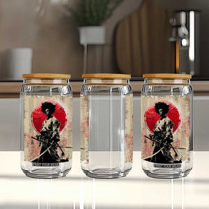 Funny African America Samurai Glass Can Japanese Art Black Warrior Fighter TS11 Print Your Wear