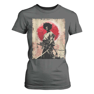 Funny African America Samurai T Shirt For Women Japanese Art Black Warrior Fighter TS11 Dark Heather Print Your Wear