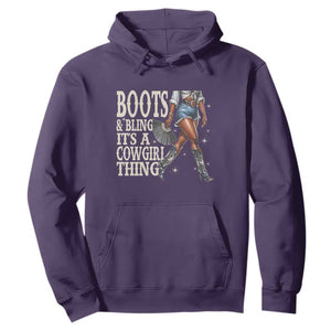 Funny African American Cowgirl Hoodie Boots And Bling It's A Cowgirl Thing TS11 Purple Print Your Wear
