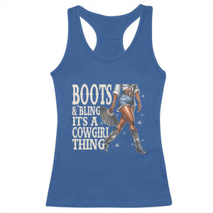 Funny African American Cowgirl Racerback Tank Top Boots And Bling It's A Cowgirl Thing TS11 Royal Blue Print Your Wear