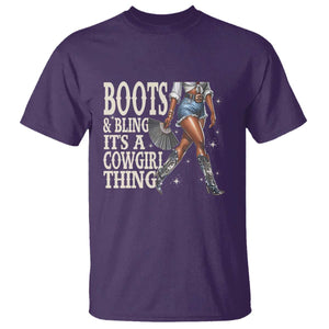 Funny African American Cowgirl T Shirt Boots And Bling It's A Cowgirl Thing TS11 Purple Print Your Wear