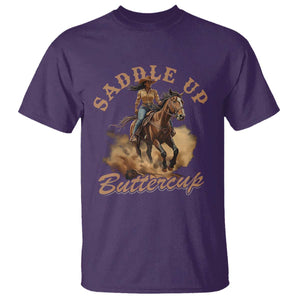 Funny African American Cowgirl T Shirt Saddle Up Buttercup Southern Western TS11 Purple Print Your Wear