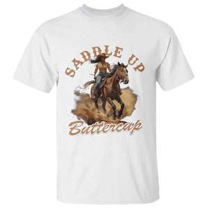 Funny African American Cowgirl T Shirt Saddle Up Buttercup Southern Western TS11 White Print Your Wear