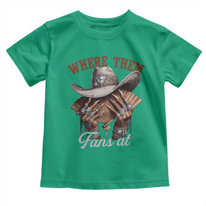 Funny African American Cowgirl Toddler T Shirt Where Them Fans At Cowboy Hat TS11 Irish Green Print Your Wear