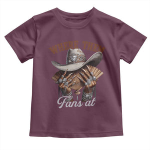 Funny African American Cowgirl Toddler T Shirt Where Them Fans At Cowboy Hat TS11 Maroon Print Your Wear