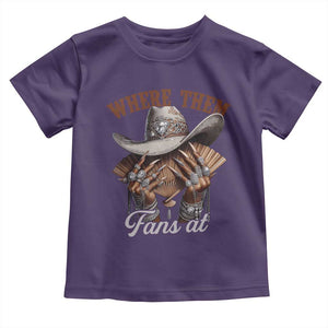 Funny African American Cowgirl Toddler T Shirt Where Them Fans At Cowboy Hat TS11 Purple Print Your Wear