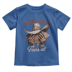 Funny African American Cowgirl Toddler T Shirt Where Them Fans At Cowboy Hat TS11 Royal Blue Print Your Wear