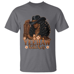 Funny African American Cowgirl Yeehaw Bitches T Shirt TS11 Charcoal Print Your Wear