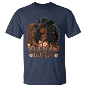 Funny African American Cowgirl Yeehaw Bitches T Shirt TS11 Navy Print Your Wear