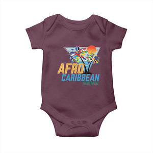 Funny Afro Caribbean Heritage Baby Onesie Caribbean Island Pride Flags Palm Tree TS11 Maroon Print Your Wear