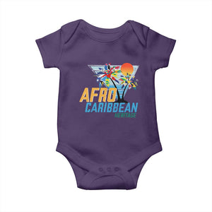 Funny Afro Caribbean Heritage Baby Onesie Caribbean Island Pride Flags Palm Tree TS11 Purple Print Your Wear