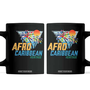 Funny Afro Caribbean Heritage Coffee Mug Caribbean Island Pride Flags Palm Tree TS11 Black Print Your Wear