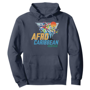 Funny Afro Caribbean Heritage Hoodie Caribbean Island Pride Flags Palm Tree TS11 Navy Print Your Wear