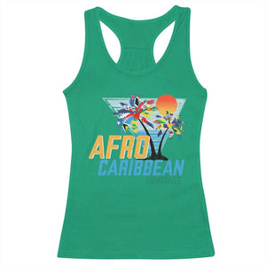 Funny Afro Caribbean Heritage Racerback Tank Top Caribbean Island Pride Flags Palm Tree TS11 Irish Green Print Your Wear