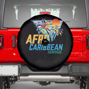 Funny Afro Caribbean Heritage Spare Tire Cover Caribbean Island Pride Flags Palm Tree TS11 Black Print Your Wear