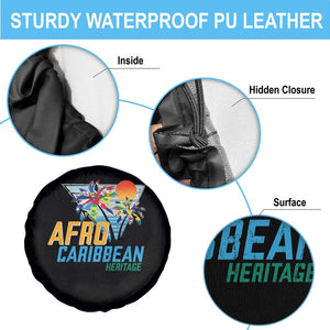 Funny Afro Caribbean Heritage Spare Tire Cover Caribbean Island Pride Flags Palm Tree TS11 Print Your Wear