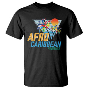 Funny Afro Caribbean Heritage T Shirt Caribbean Island Pride Flags Palm Tree TS11 Black Print Your Wear
