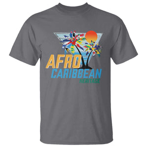 Funny Afro Caribbean Heritage T Shirt Caribbean Island Pride Flags Palm Tree TS11 Charcoal Print Your Wear