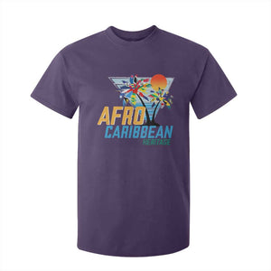 Funny Afro Caribbean Heritage T Shirt For Kid Caribbean Island Pride Flags Palm Tree TS11 Purple Print Your Wear