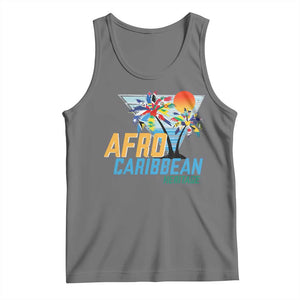 Funny Afro Caribbean Heritage Tank Top Caribbean Island Pride Flags Palm Tree TS11 Black Heather Print Your Wear