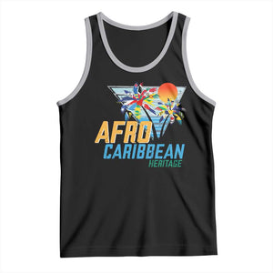 Funny Afro Caribbean Heritage Tank Top Caribbean Island Pride Flags Palm Tree TS11 Black Athletic Heather Print Your Wear