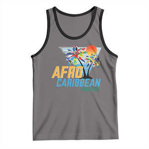 Funny Afro Caribbean Heritage Tank Top Caribbean Island Pride Flags Palm Tree TS11 Deep Heather Black Print Your Wear