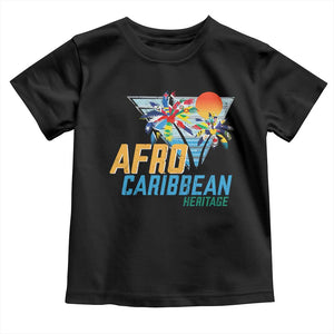 Funny Afro Caribbean Heritage Toddler T Shirt Caribbean Island Pride Flags Palm Tree TS11 Black Print Your Wear