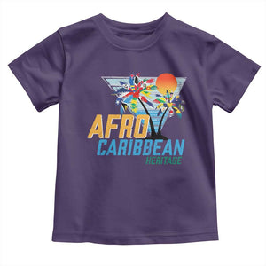 Funny Afro Caribbean Heritage Toddler T Shirt Caribbean Island Pride Flags Palm Tree TS11 Purple Print Your Wear