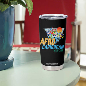 Funny Afro Caribbean Heritage Tumbler Cup Caribbean Island Pride Flags Palm Tree TS11 Print Your Wear