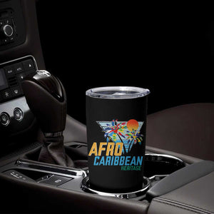 Funny Afro Caribbean Heritage Tumbler Cup Caribbean Island Pride Flags Palm Tree TS11 Print Your Wear