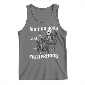 Funny Ain't No Hood Like Fatherhood Tank Top Skeleton Dad Father's Day TS11 Black Heather Print Your Wear