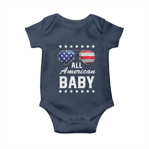 Funny All American Baby 4th Of July Baby Onesie Family Matching Sunglasses TS11 Navy Print Your Wear