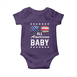 Funny All American Baby 4th Of July Baby Onesie Family Matching Sunglasses TS11 Purple Print Your Wear