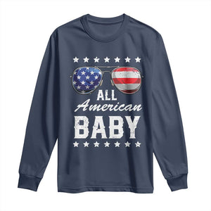 Funny All American Baby 4th Of July Long Sleeve Shirt Family Matching Sunglasses TS11 Navy Print Your Wear