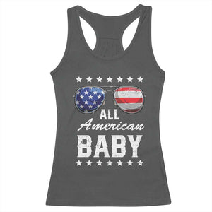 Funny All American Baby 4th Of July Racerback Tank Top Family Matching Sunglasses TS11 Dark Heather Print Your Wear