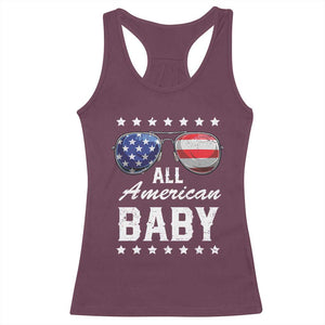 Funny All American Baby 4th Of July Racerback Tank Top Family Matching Sunglasses TS11 Maroon Print Your Wear