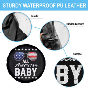Funny All American Baby 4th Of July Spare Tire Cover Family Matching Sunglasses TS11 Print Your Wear