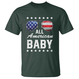 Funny All American Baby 4th Of July T Shirt Family Matching Sunglasses TS11 Dark Forest Green Print Your Wear