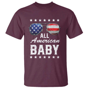 Funny All American Baby 4th Of July T Shirt Family Matching Sunglasses TS11 Maroon Print Your Wear