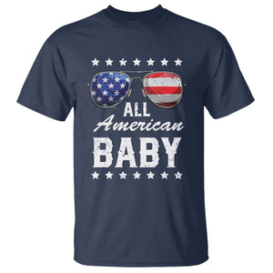 Funny All American Baby 4th Of July T Shirt Family Matching Sunglasses TS11 Navy Print Your Wear