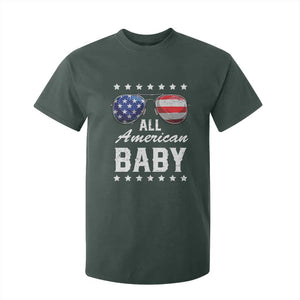 Funny All American Baby 4th Of July T Shirt For Kid Family Matching Sunglasses TS11 Dark Forest Green Print Your Wear