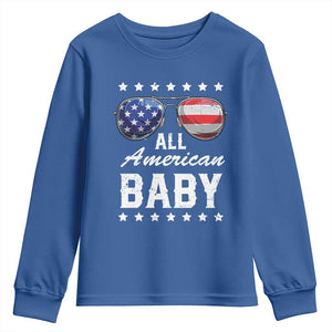 Funny All American Baby 4th Of July Youth Sweatshirt Family Matching Sunglasses TS11 Royal Blue Print Your Wear